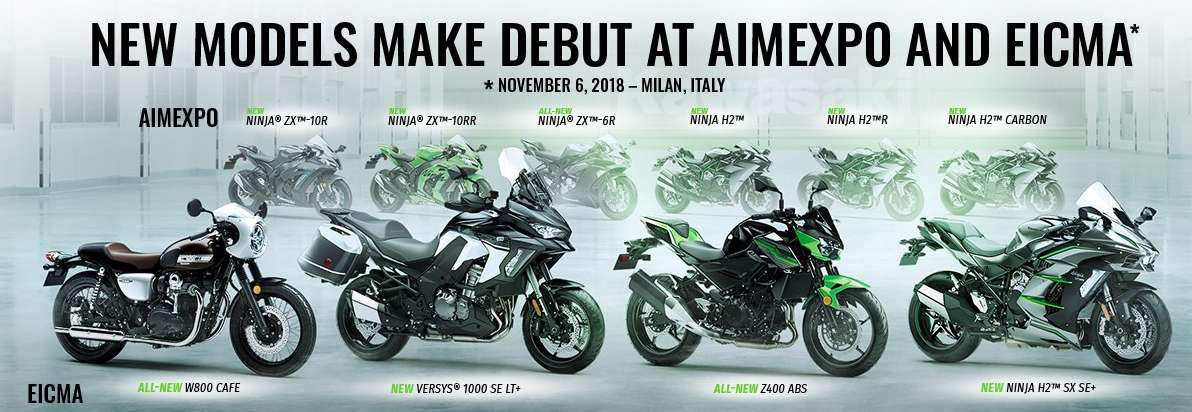 KawasakiがEICMAでW800復活を発表！Z400やVersys 新H2SXSEも登場!!