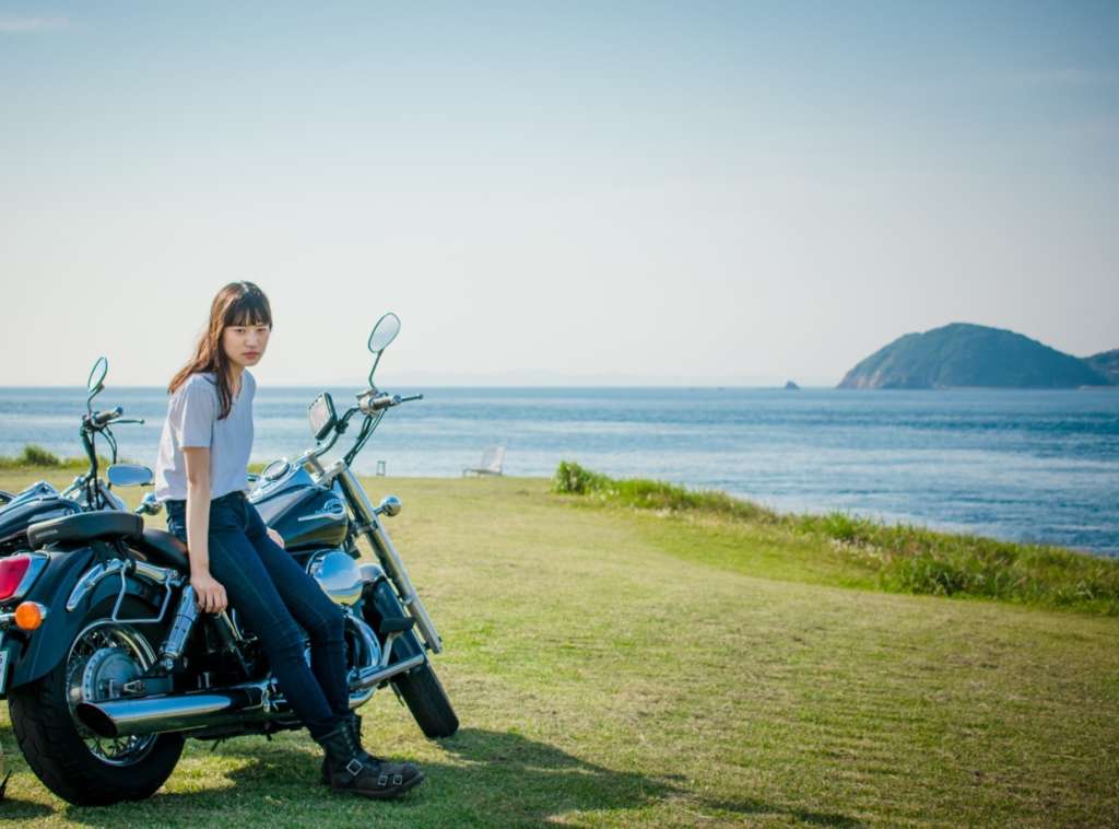 波戸岬とバイク