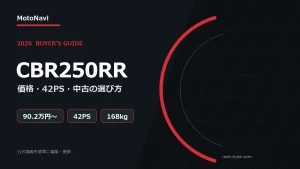 CBR250RR 2026|新車価格・42PS・装備と中古の選び方