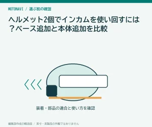 ヘルメット2個でインカムを使い回すには?ベース追加と本体追加を比較