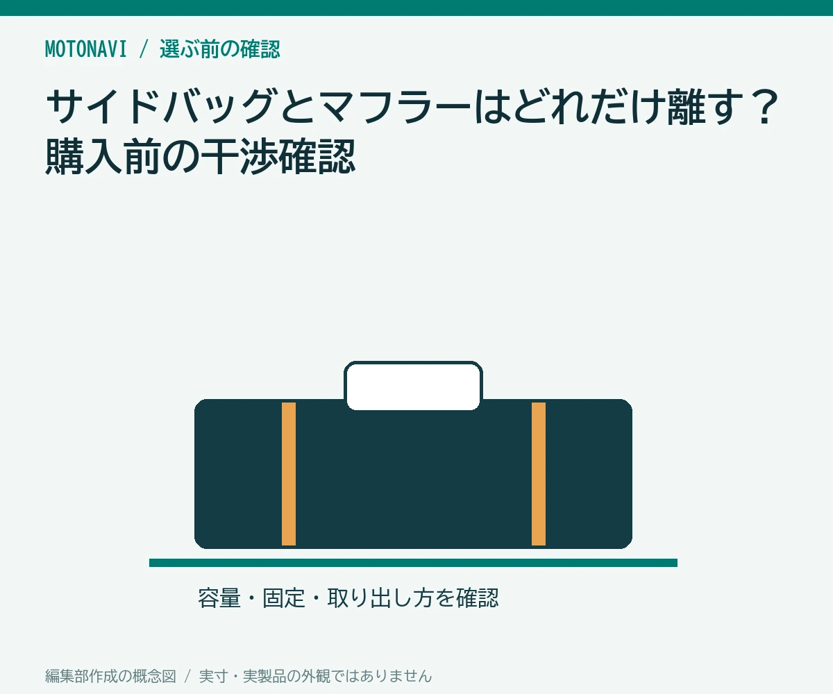 サイドバッグとマフラーはどれだけ離す?購入前の干渉確認