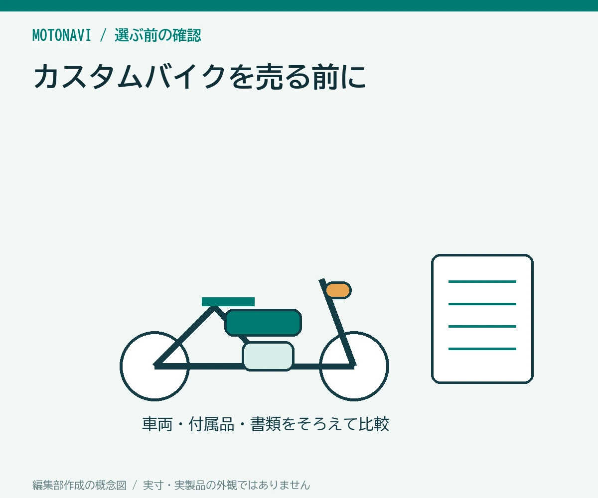 カスタムバイクを売る前に|純正部品と改造内容のまとめ方