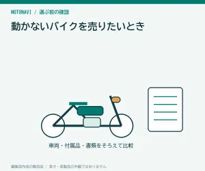 動かないバイクを売りたいとき|始動より先に伝える情報